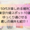 【50代が楽しめる場所】東京穴場スポット10選｜ゆっくり過ごせる癒しの場所も紹介！
