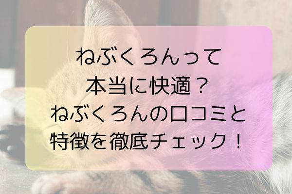 ねぶくろんって本当に快適？ねぶくろんの口コミと特徴を徹底チェック！