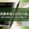 辻利兵衛本店と辻利の違いをイメージした画像