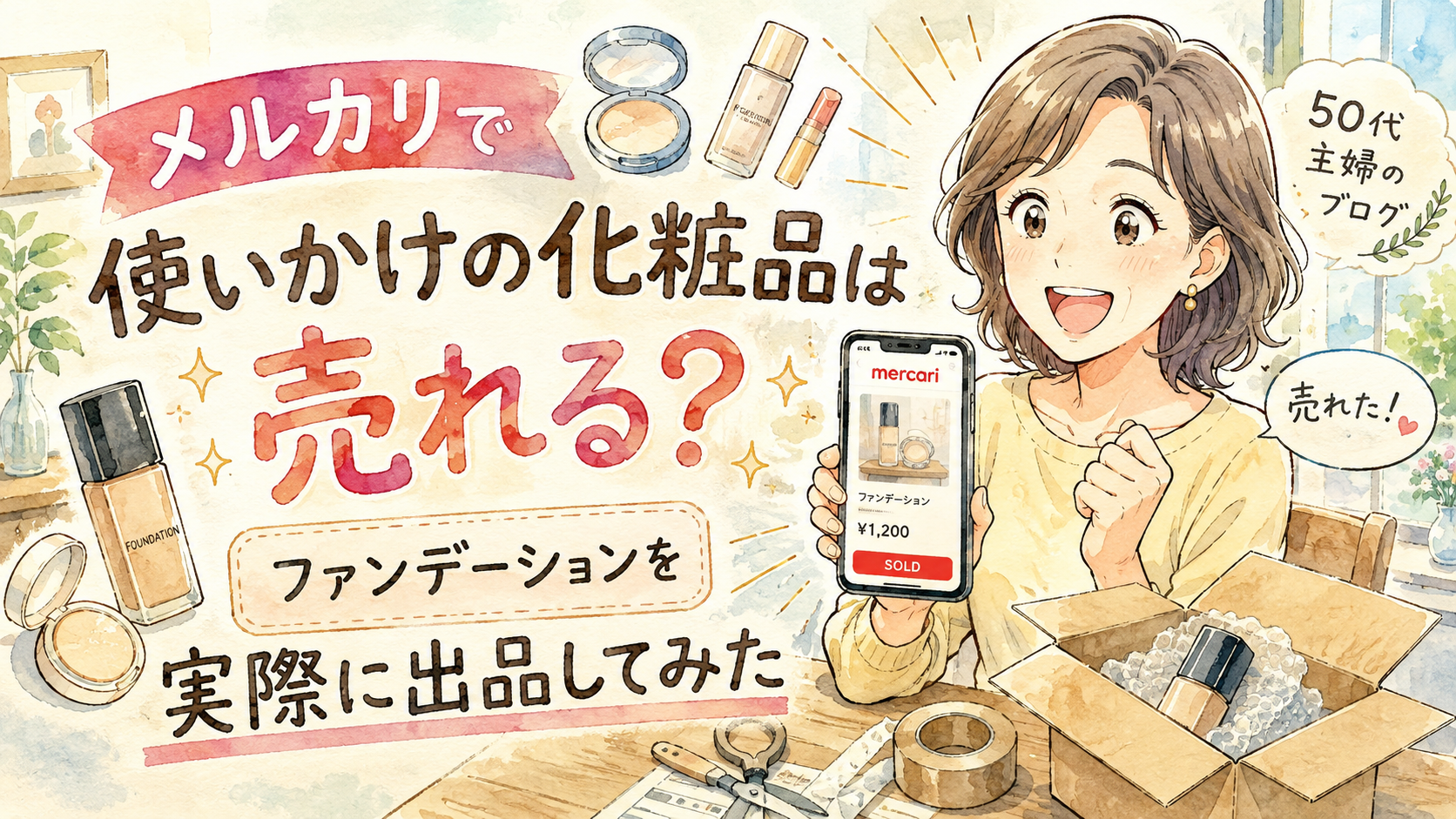 メルカリで使いかけの化粧品は売れる？ファンデーションを実際に出品してみた